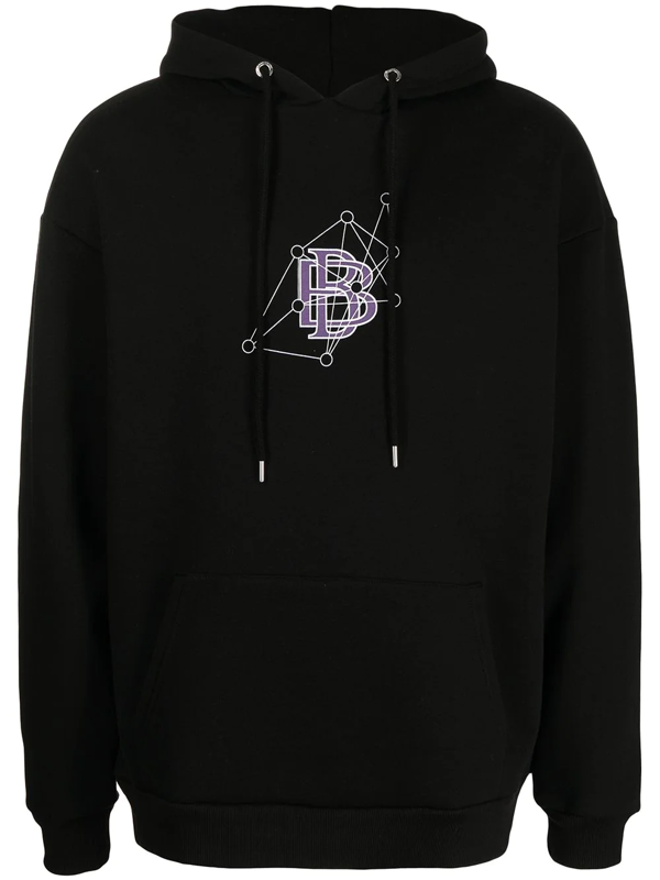 BLOOD BROTHER MENS DESIGNER CLEARANCE GRAPHIC BLACK HOODIE SWEAT TOP L WAS £140